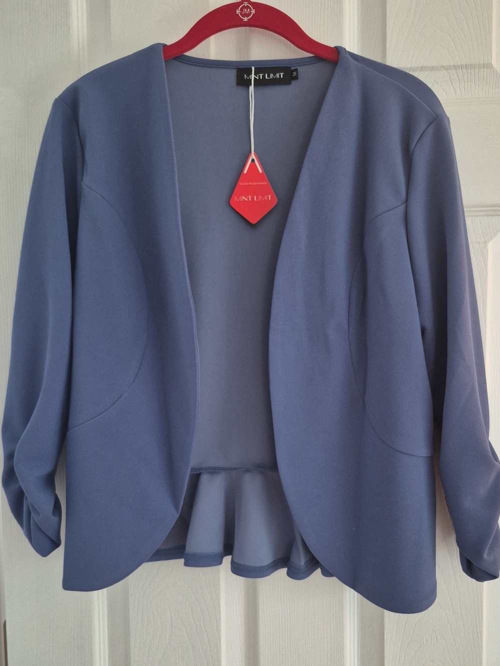 Mint Limit Women's Open Front Slate Blue Blazer